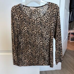 Leopard Print Long Sleeve Top